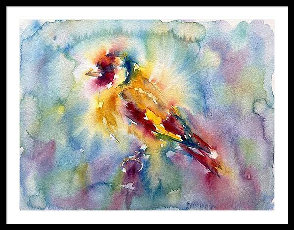 Golden Finch In Watercolor