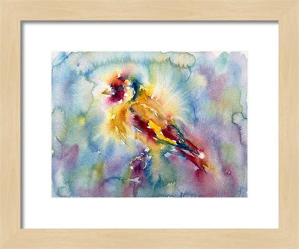 Golden Finch In Watercolor
