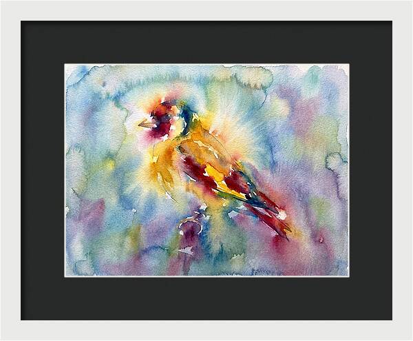 Golden Finch In Watercolor
