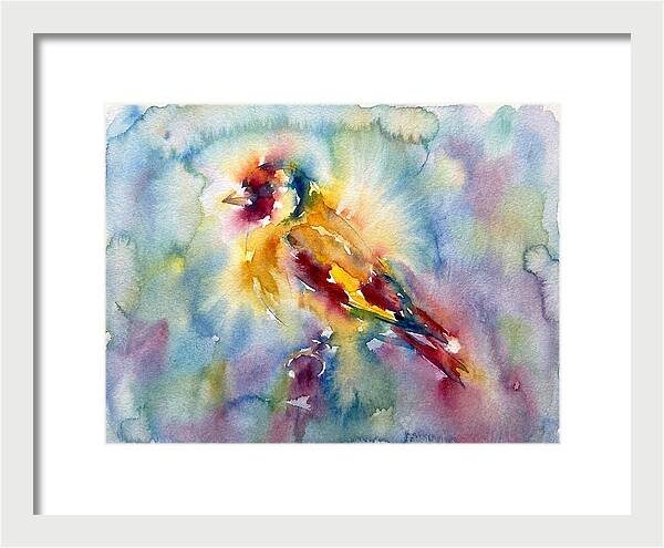 Golden Finch In Watercolor