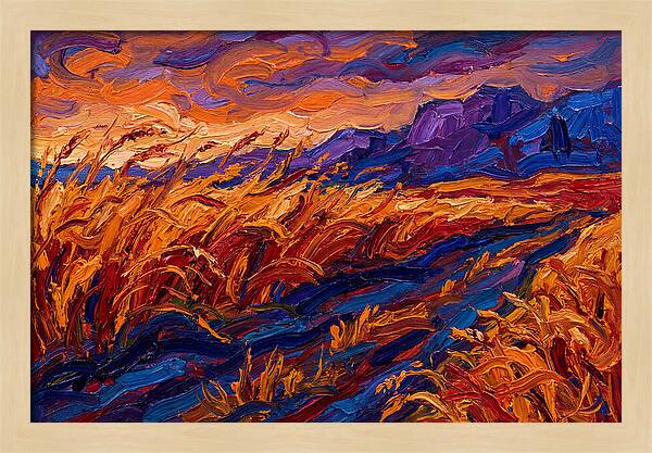Golden Grain Fields At Dusk