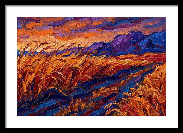 Golden Grain Fields At Dusk
