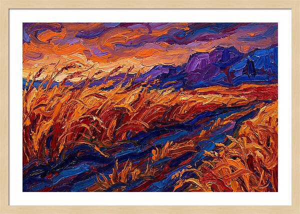 Golden Grain Fields At Dusk