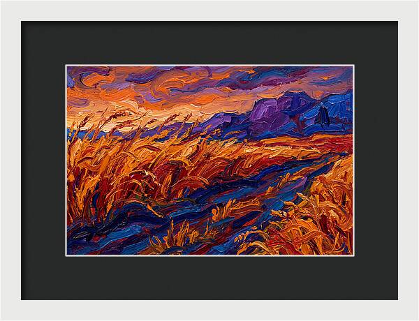 Golden Grain Fields At Dusk