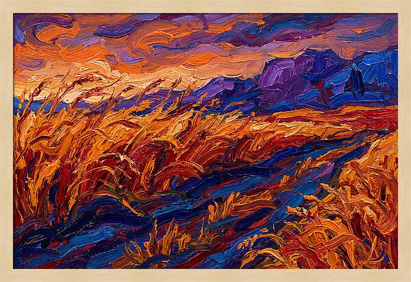 Golden Grain Fields At Dusk