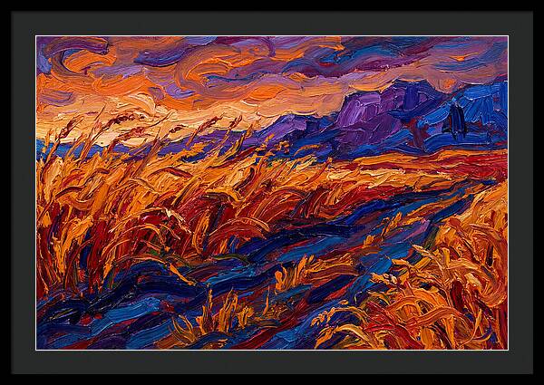 Golden Grain Fields At Dusk