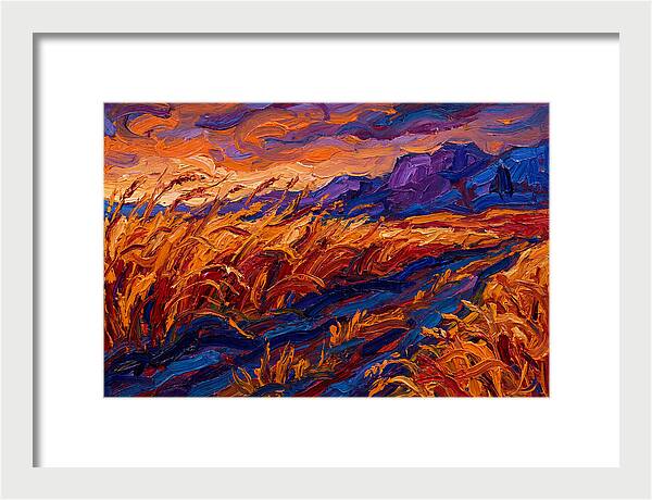 Golden Grain Fields At Dusk