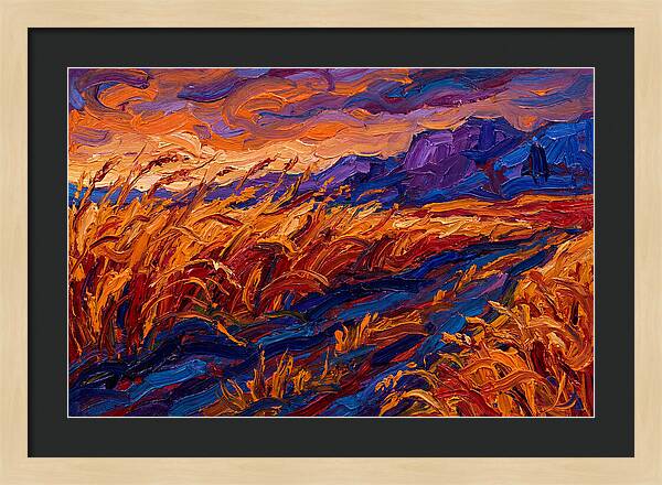 Golden Grain Fields At Dusk