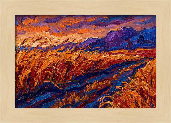 Golden Grain Fields At Dusk