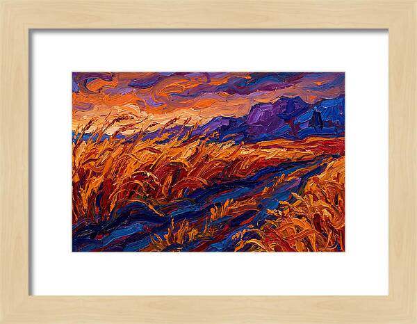 Golden Grain Fields At Dusk