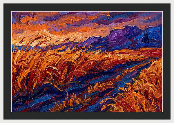 Golden Grain Fields At Dusk