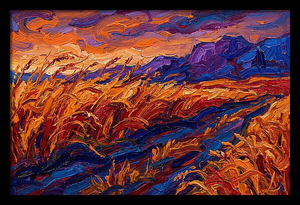 Golden Grain Fields At Dusk