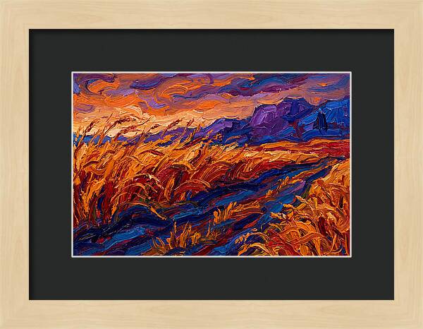 Golden Grain Fields At Dusk