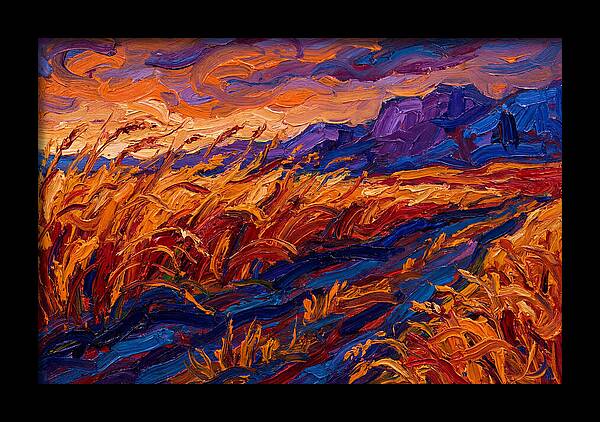 Golden Grain Fields At Dusk