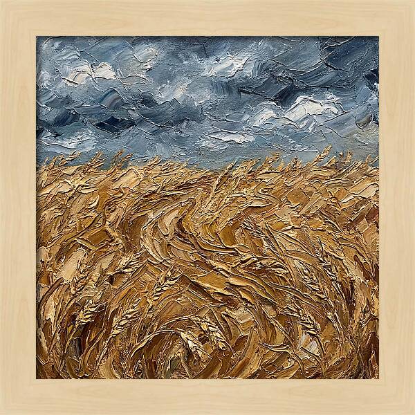 Golden Grain Under Stormy Skies