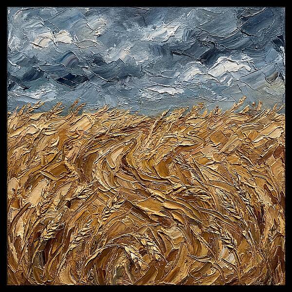 Golden Grain Under Stormy Skies