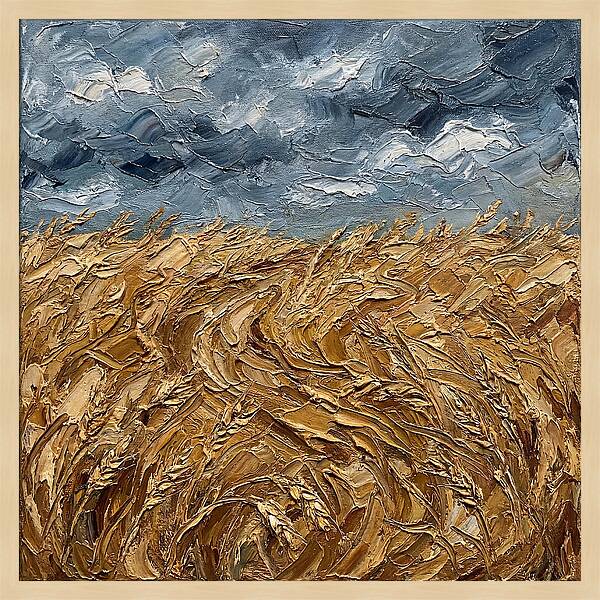 Golden Grain Under Stormy Skies