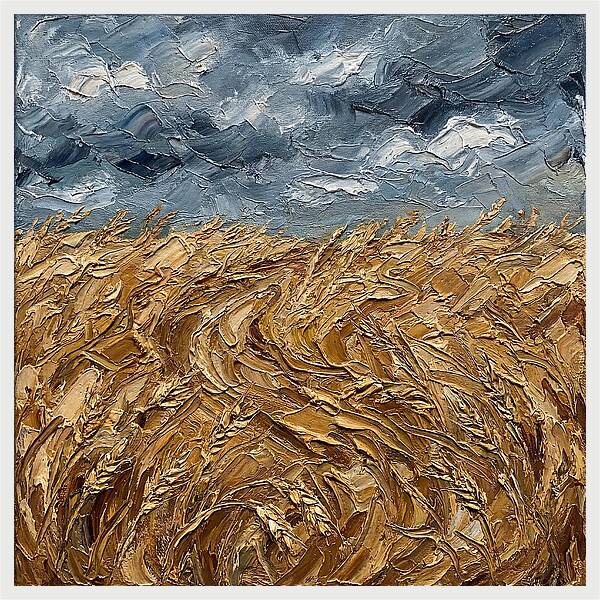 Golden Grain Under Stormy Skies
