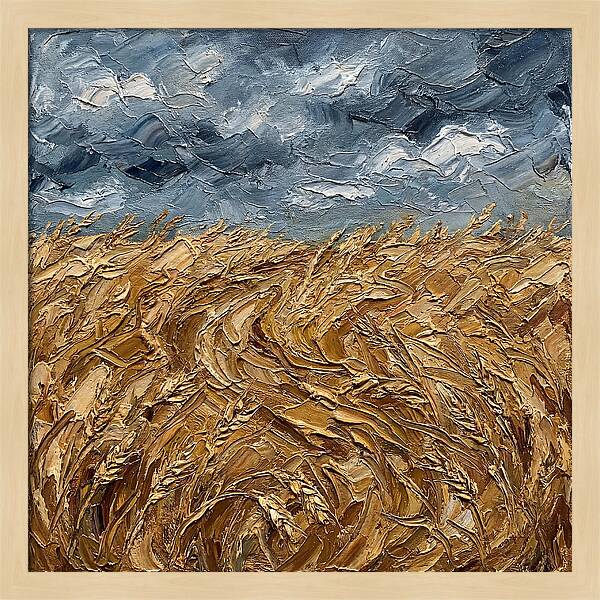 Golden Grain Under Stormy Skies