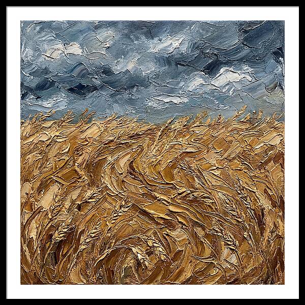 Golden Grain Under Stormy Skies