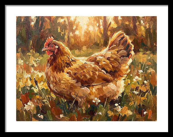 Golden Hen In Sunlight
