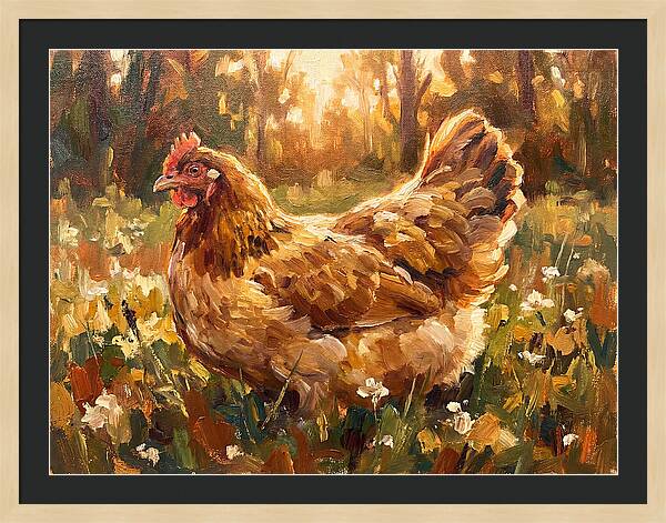Golden Hen In Sunlight