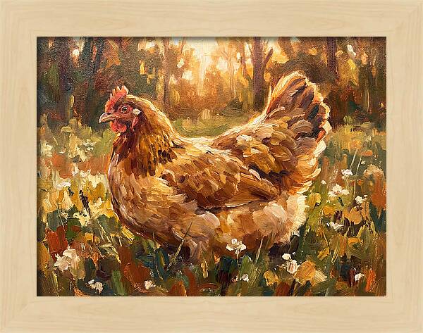 Golden Hen In Sunlight