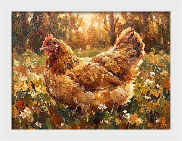 Golden Hen In Sunlight