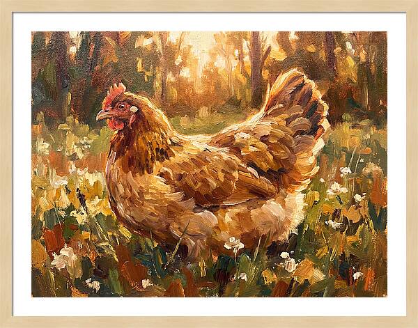 Golden Hen In Sunlight