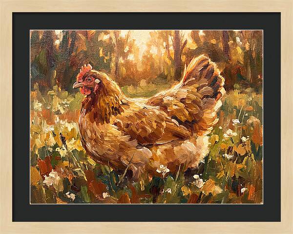 Golden Hen In Sunlight