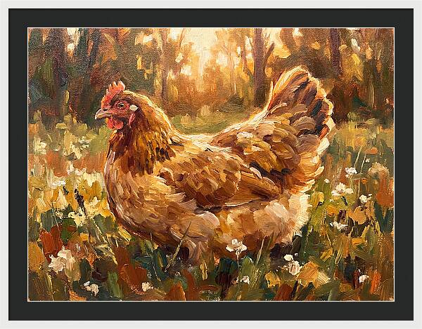 Golden Hen In Sunlight