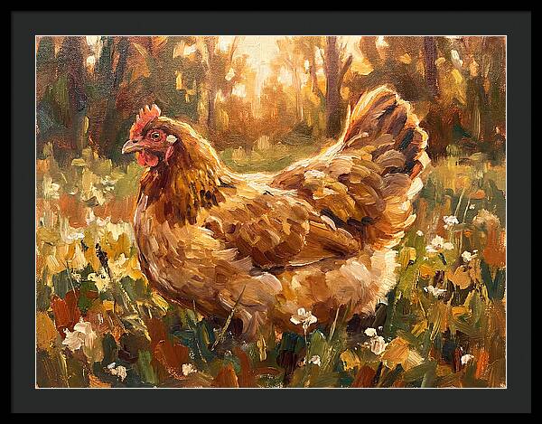 Golden Hen In Sunlight
