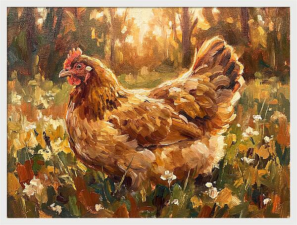 Golden Hen In Sunlight