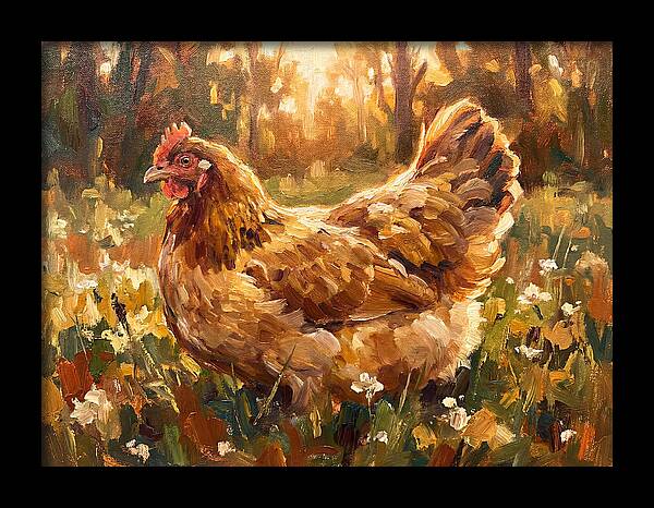 Golden Hen In Sunlight