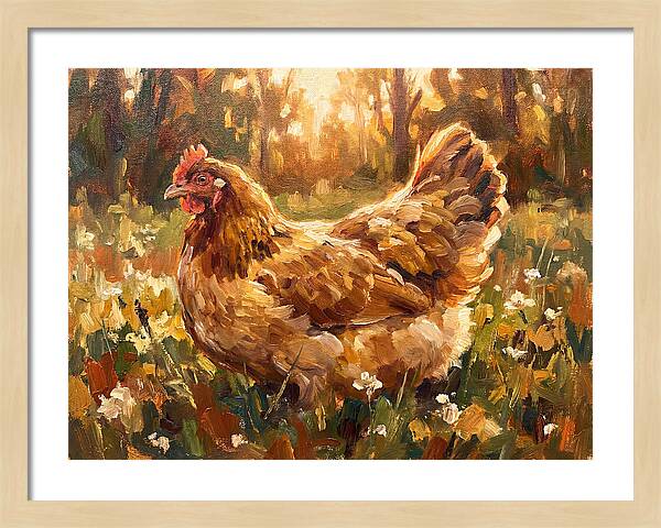 Golden Hen In Sunlight
