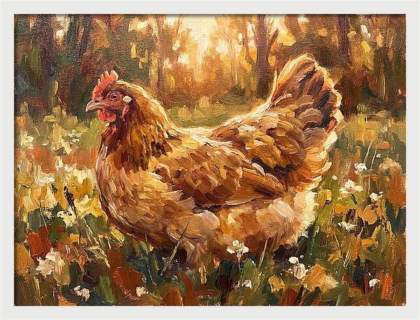 Golden Hen In Sunlight