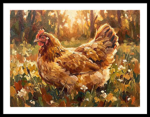 Golden Hen In Sunlight