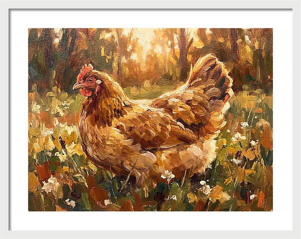 Golden Hen In Sunlight