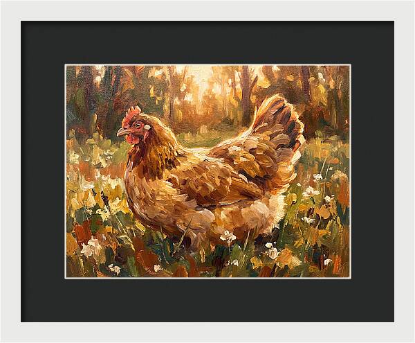 Golden Hen In Sunlight