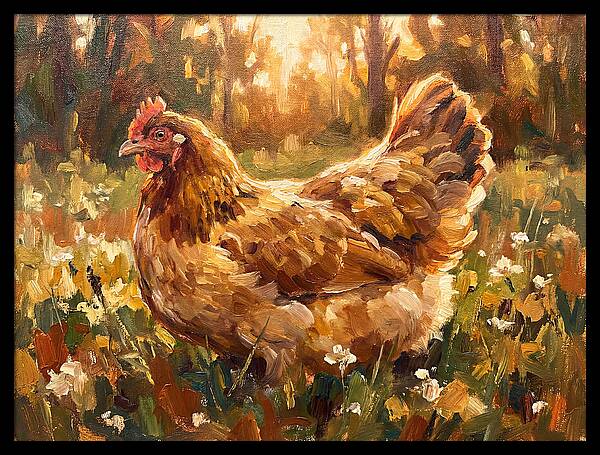 Golden Hen In Sunlight