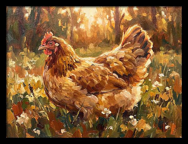 Golden Hen In Sunlight