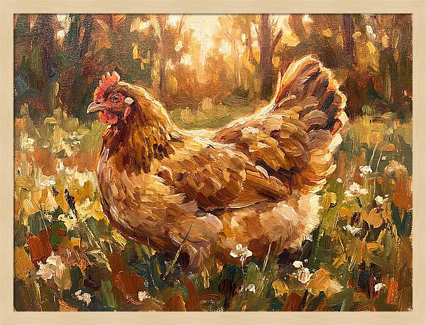 Golden Hen In Sunlight