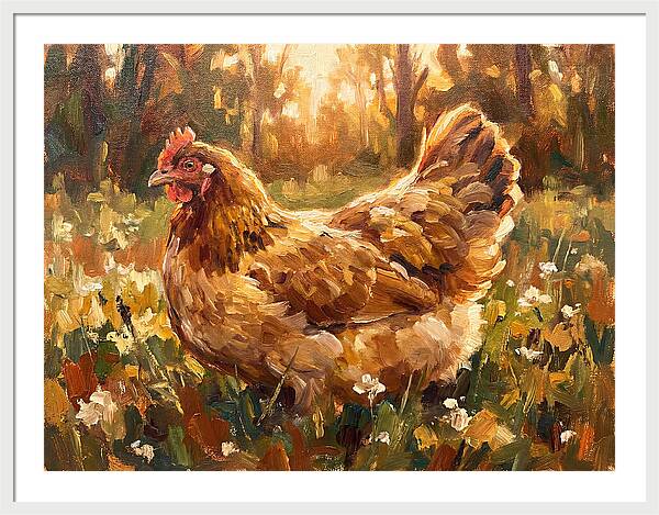 Golden Hen In Sunlight
