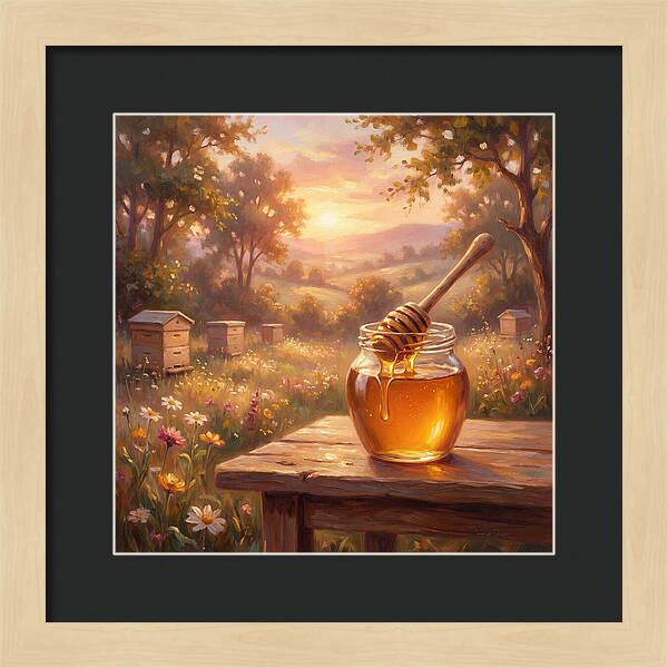 Golden Honey Jar At Sunset