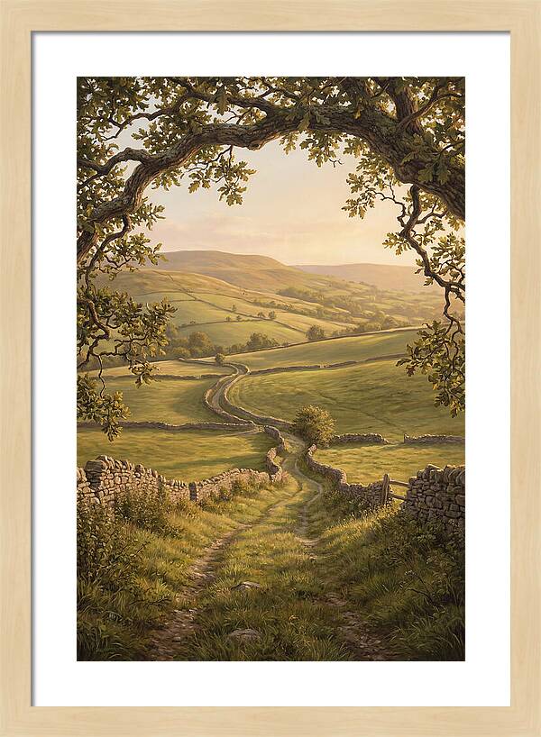 Golden Hour Light Over Rolling Hills
