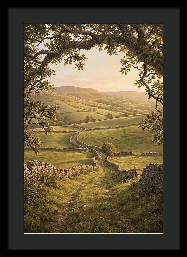 Golden Hour Light Over Rolling Hills