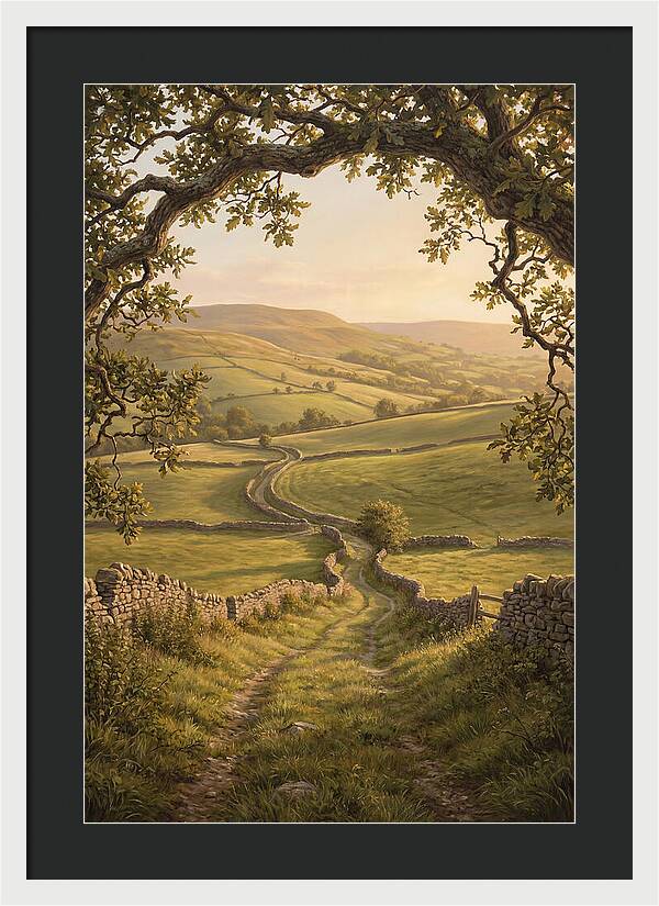 Golden Hour Light Over Rolling Hills