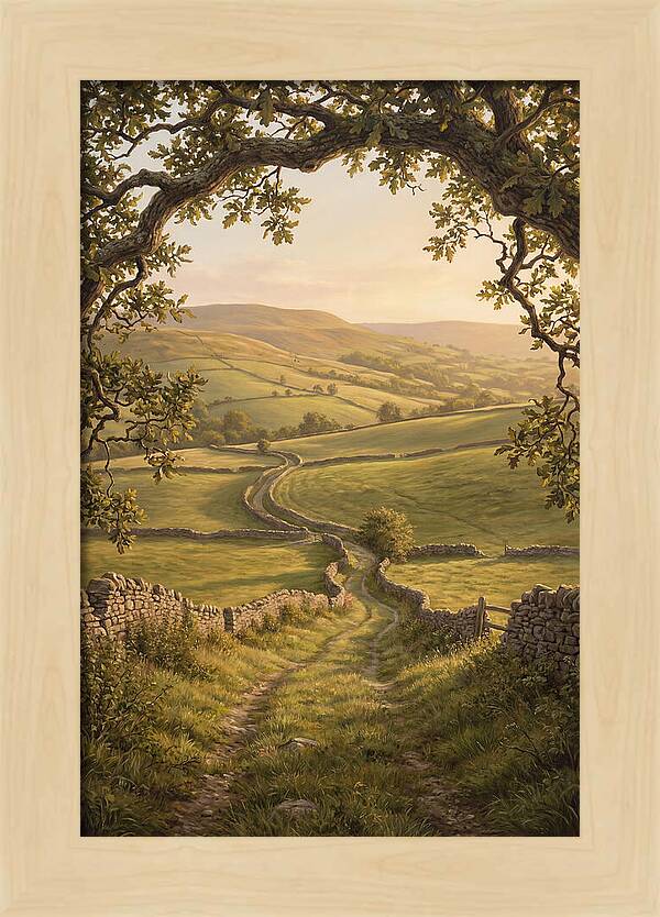 Golden Hour Light Over Rolling Hills