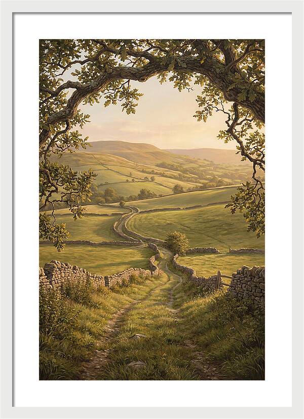 Golden Hour Light Over Rolling Hills