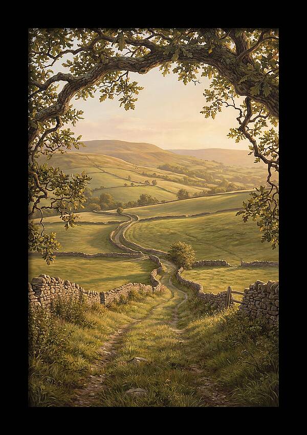 Golden Hour Light Over Rolling Hills